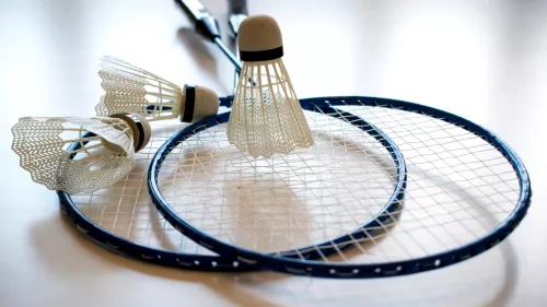 Badminton Schläger Federbälle